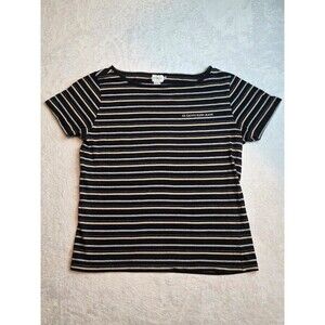 Vintage Y2K 2000's Calvin Klein Striped T-shirt Embroidered Womens Medium